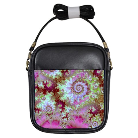 Raspberry Lime Delight, Abstract Ferris Wheel Girls Sling Bag from ArtsNow.com Front