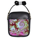 Raspberry Lime Delight, Abstract Ferris Wheel Girls Sling Bag