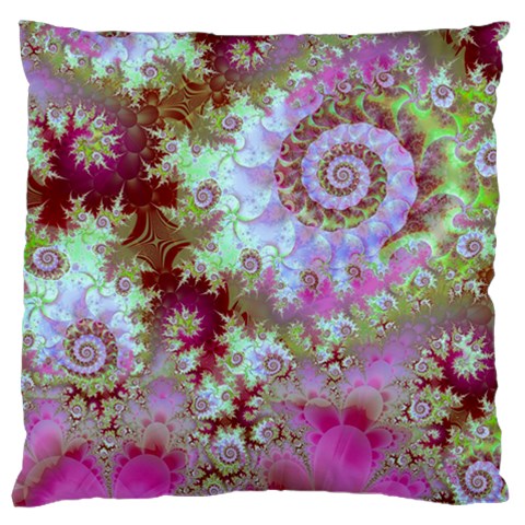 Raspberry Lime Delight, Abstract Ferris Wheel Large Cushion Case (One Side) from ArtsNow.com Front