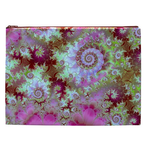 Raspberry Lime Delight, Abstract Ferris Wheel Cosmetic Bag (XXL) from ArtsNow.com Front