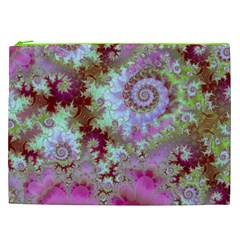 Raspberry Lime Delight, Abstract Ferris Wheel Cosmetic Bag (XXL) from ArtsNow.com Front