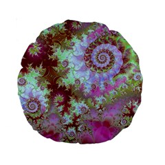 Raspberry Lime Delight, Abstract Ferris Wheel 15  Premium Round Cushion  from ArtsNow.com Front