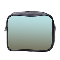 Blue Gold Gradient Mini Travel Toiletry Bag (Two Sides) from ArtsNow.com Front