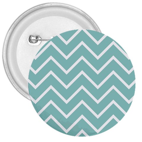 Blue And White Chevron 3  Button from ArtsNow.com Front