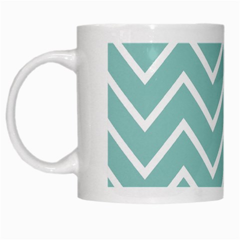 Blue And White Chevron White Coffee Mug from ArtsNow.com Left