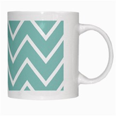 Blue And White Chevron White Coffee Mug from ArtsNow.com Right