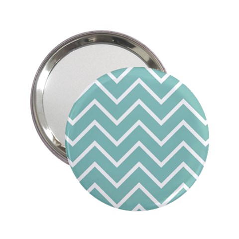 Blue And White Chevron Handbag Mirror (2.25 ) from ArtsNow.com Front