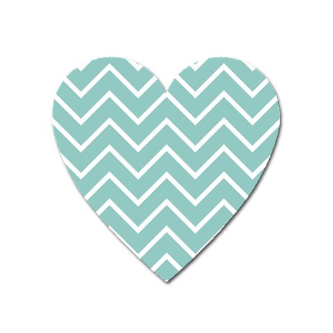 Blue And White Chevron Magnet (Heart) from ArtsNow.com Front