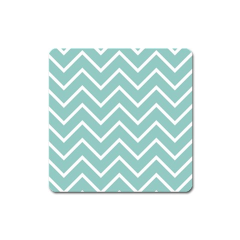 Blue And White Chevron Magnet (Square) from ArtsNow.com Front