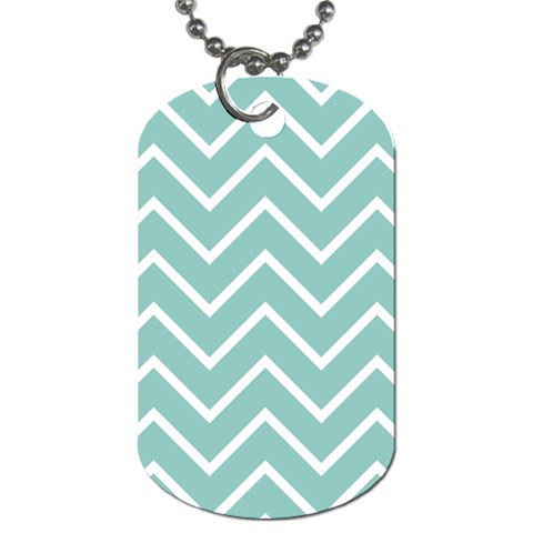 Blue And White Chevron Dog Tag (Two Front