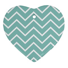 Blue And White Chevron Heart Ornament (Two Sides) from ArtsNow.com Back