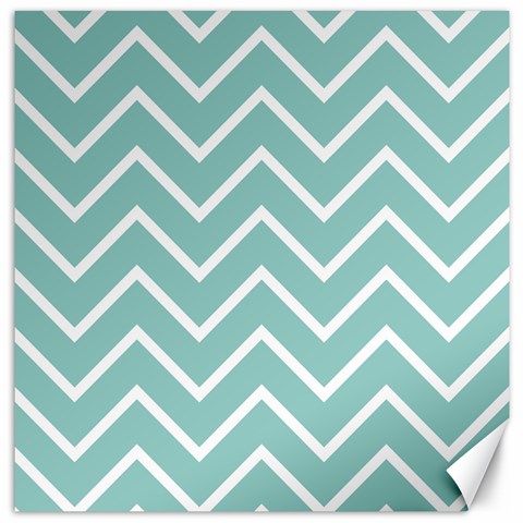 Blue And White Chevron Canvas 20  x 20  (Unframed) from ArtsNow.com 19 x19.27  Canvas - 1