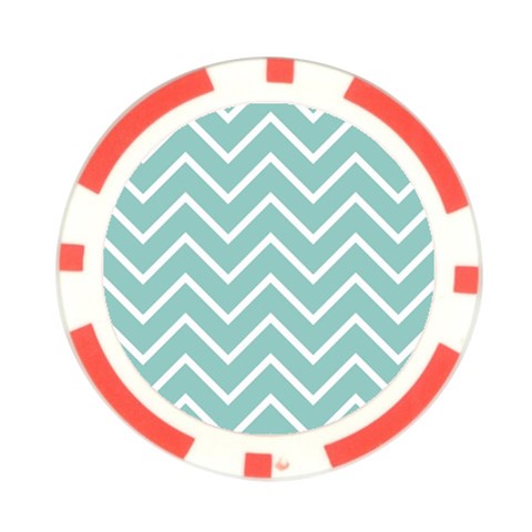 Blue And White Chevron Poker Chip (10 Pack) from ArtsNow.com Front