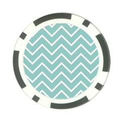 Blue And White Chevron Poker Chip (10 Pack) from ArtsNow.com Front