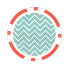 Blue And White Chevron Poker Chip (10 Pack) from ArtsNow.com Front