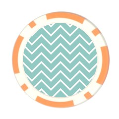 Blue And White Chevron Poker Chip (10 Pack) from ArtsNow.com Front