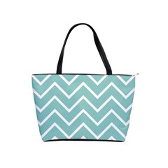 Blue And White Chevron Large Shoulder Bag from ArtsNow.com Front