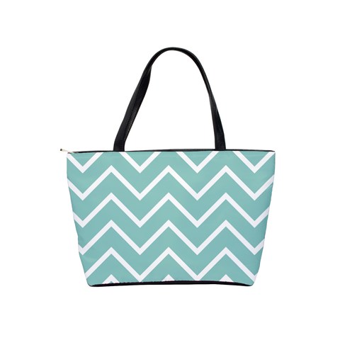 Blue And White Chevron Large Shoulder Bag from ArtsNow.com Back