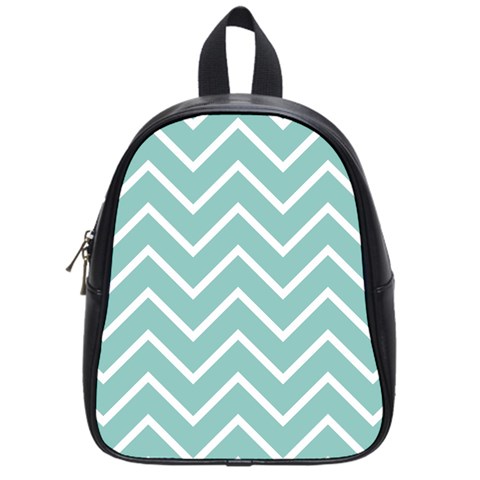 Blue And White Chevron School Bag (Small) from ArtsNow.com Front