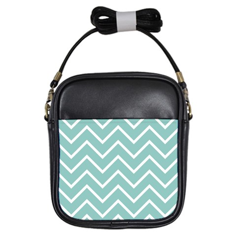 Blue And White Chevron Girl s Sling Bag from ArtsNow.com Front