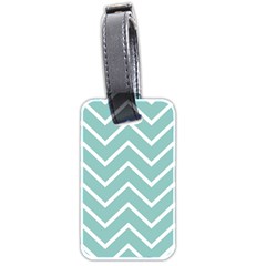 Blue And White Chevron Luggage Tag (Two Sides) from ArtsNow.com Back