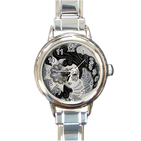 Venetian Mask Round Italian Charm Watch from ArtsNow.com Front