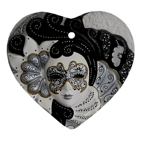 Venetian Mask Heart Ornament from ArtsNow.com Front