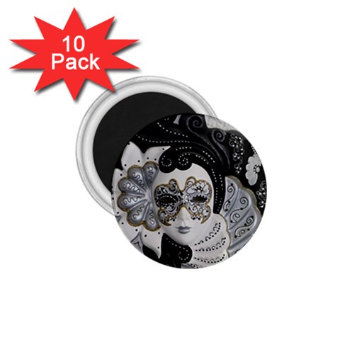 Venetian Mask 1.75  Button Magnet (10 pack) from ArtsNow.com Front