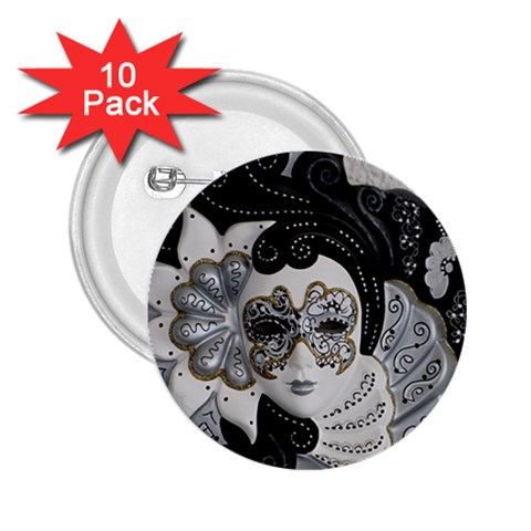 Venetian Mask 2.25  Button (10 pack) from ArtsNow.com Front