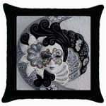 Venetian Mask Black Throw Pillow Case