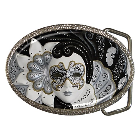 Venetian Mask Belt Buckle (Oval) from ArtsNow.com Front