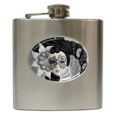 Venetian Mask Hip Flask from ArtsNow.com Front