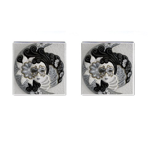 Venetian Mask Cufflinks (Square) from ArtsNow.com Front(Pair)