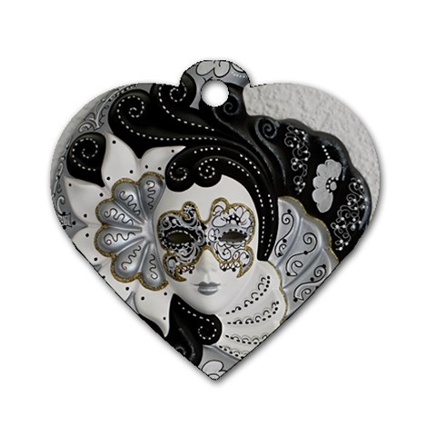 Venetian Mask Dog Tag Heart (Two Sided) from ArtsNow.com Front