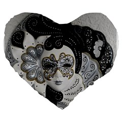 Venetian Mask 19  Premium Heart Shape Cushion from ArtsNow.com Front