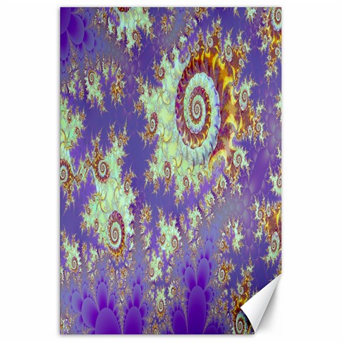 Sea Shell Spiral, Abstract Violet Cyan Stars Canvas 20  x 30  (Unframed) from ArtsNow.com 19.62 x28.9  Canvas - 1