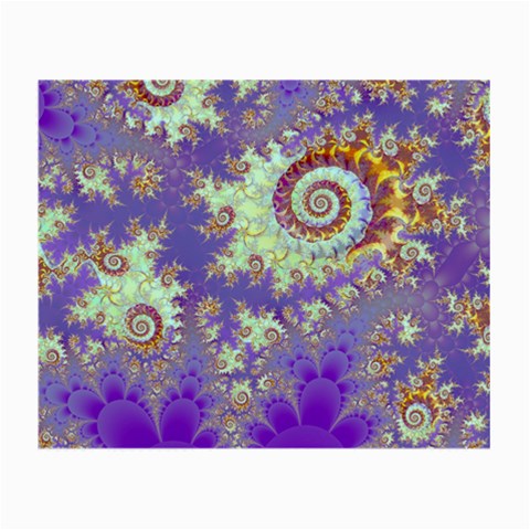 Sea Shell Spiral, Abstract Violet Cyan Stars Glasses Cloth (Small, Two Sided) from ArtsNow.com Front