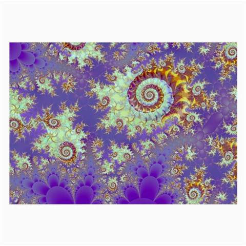 Sea Shell Spiral, Abstract Violet Cyan Stars Glasses Cloth (Large) from ArtsNow.com Front