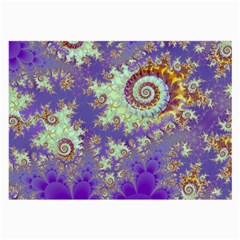 Sea Shell Spiral, Abstract Violet Cyan Stars Glasses Cloth (Large, Two Sided) from ArtsNow.com Front