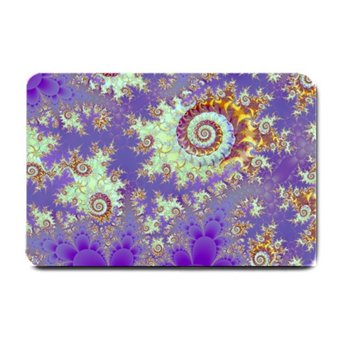 Sea Shell Spiral, Abstract Violet Cyan Stars Small Door Mat from ArtsNow.com 24 x16  Door Mat