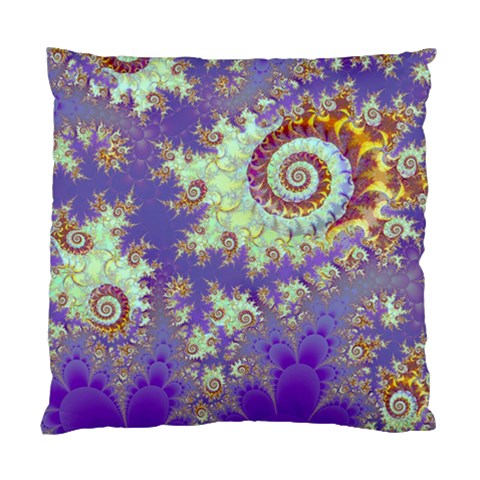 Sea Shell Spiral, Abstract Violet Cyan Stars Cushion Case (Single Sided)  from ArtsNow.com Front