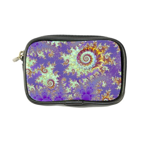 Sea Shell Spiral, Abstract Violet Cyan Stars Coin Purse from ArtsNow.com Front