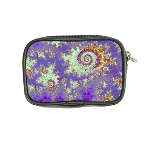 Sea Shell Spiral, Abstract Violet Cyan Stars Coin Purse from ArtsNow.com Back