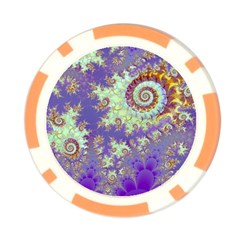 Sea Shell Spiral, Abstract Violet Cyan Stars Poker Chip (10 Pack) from ArtsNow.com Back