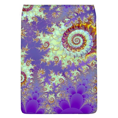 Sea Shell Spiral, Abstract Violet Cyan Stars Removable Flap Cover (Large) from ArtsNow.com Front