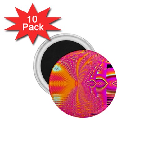 Magenta Boardwalk Carnival, Abstract Ocean Shimmer 1.75  Button Magnet (10 pack) from ArtsNow.com Front