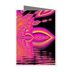 Magenta Boardwalk Carnival, Abstract Ocean Shimmer Mini Greeting Card (8 Pack) from ArtsNow.com Left