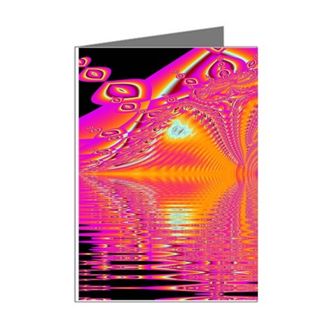 Magenta Boardwalk Carnival, Abstract Ocean Shimmer Mini Greeting Card (8 Pack) from ArtsNow.com Right