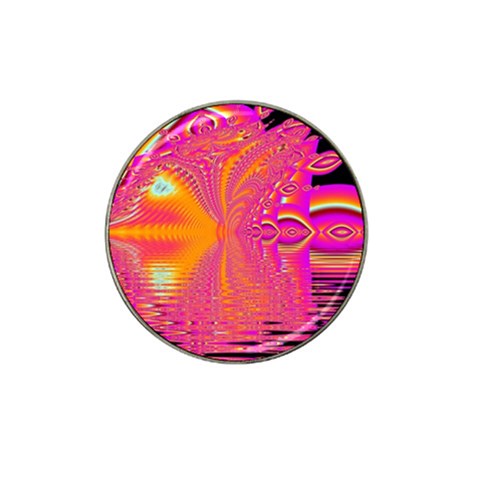 Magenta Boardwalk Carnival, Abstract Ocean Shimmer Golf Ball Marker 4 Pack (for Hat Clip) from ArtsNow.com Front