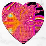 Magenta Boardwalk Carnival, Abstract Ocean Shimmer Jigsaw Puzzle (Heart)